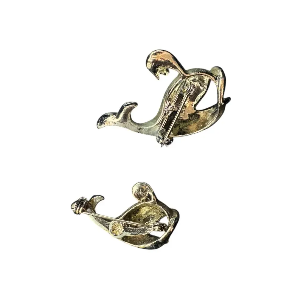 Vintage Gold Tone Whale Pins‎ Set of 2